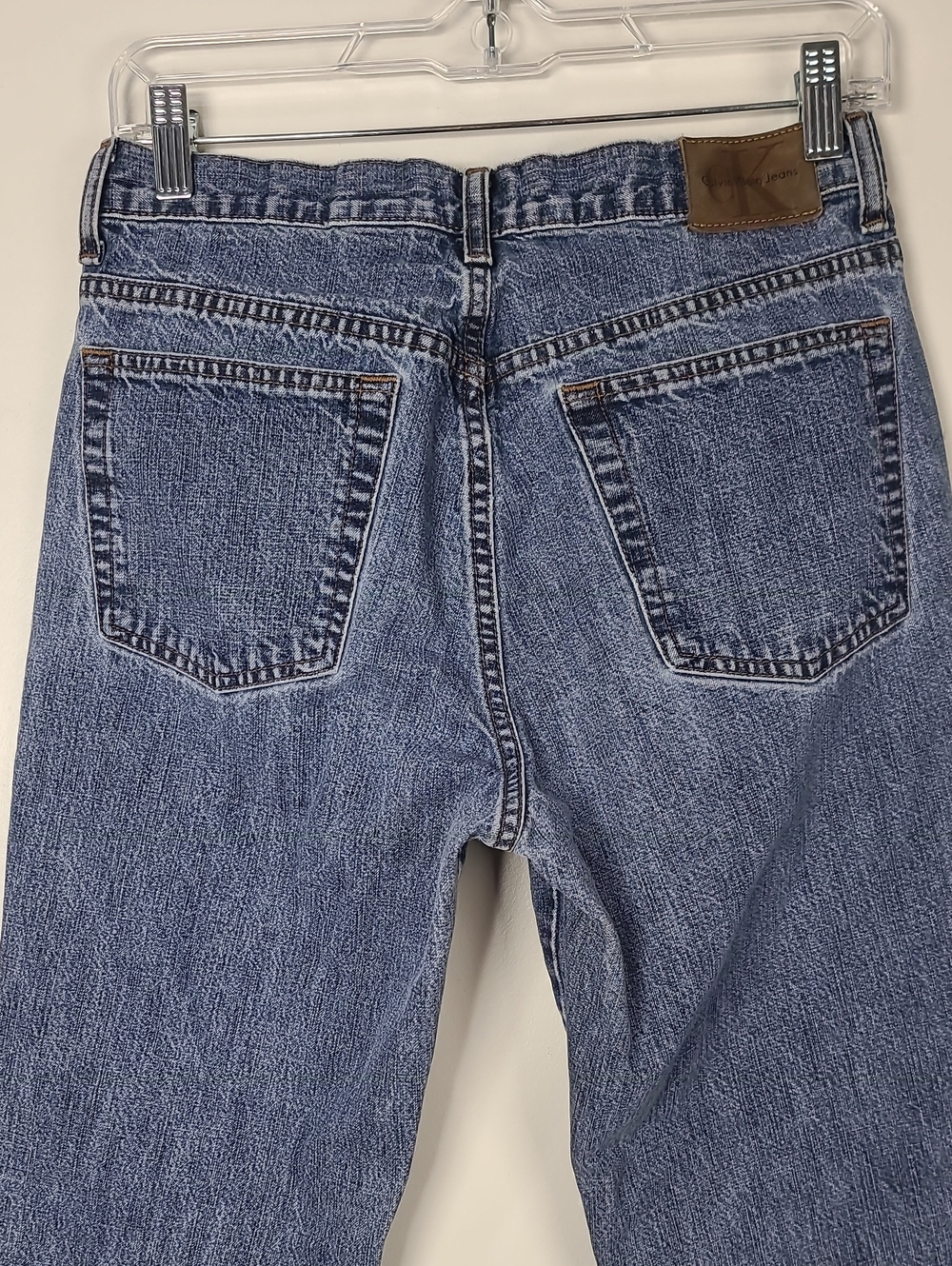 RARE Calvin Klein CK 412 Calvin Boot Doublestone Classic Mid-Rise Blue Jeans 6 - Picture 5 of 14
